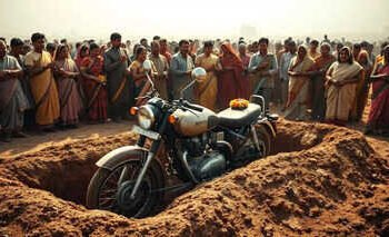 बेटे की मौत के बाद पिता ने शव के साथ उसकी बाइक को भी दफनाया, जाने क्या था वजह आप भी रोक नहीं पाएंगे आंसू