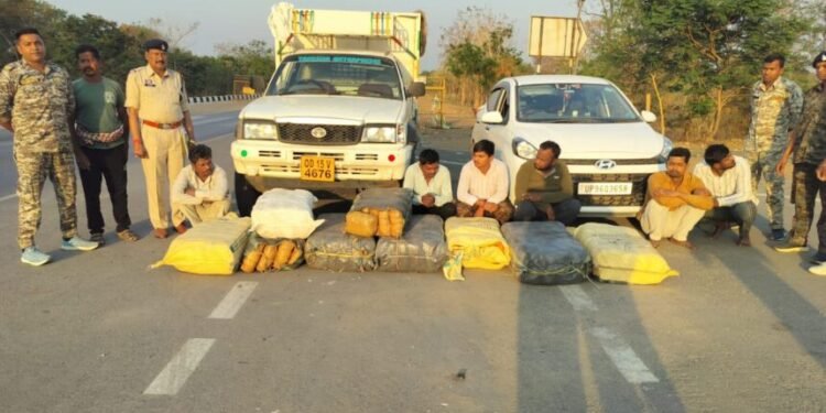 CG Breaking : तरबूज की आड़ में चल रहा था नशे का काला खेल, करोड़ों के गांजा के साथ 6 तस्कर गिरफ्तार