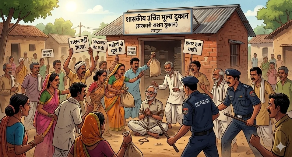 CG News : राशन व्यवस्था फेल महीनों से अनाज नहीं, नाराज ग्रामीणों का फूटा गुस्सा …. सोसायटी संचालक को बनाया बंधक
