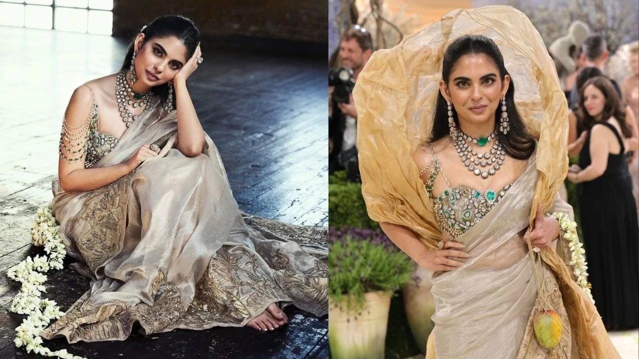 Met Gala 2026 : में ईशा अंबानी का जलवा, सोने के धागों की साड़ी, 1800 कैरेट डायमंड ब्लाउज ने खींचा ध्यान