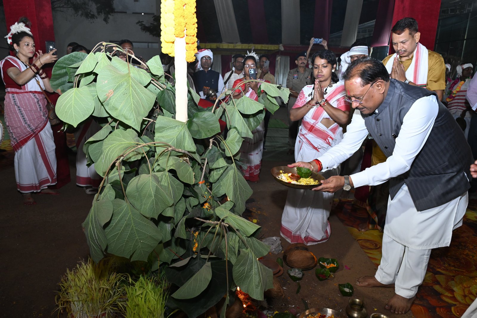 मुख्यमंत्री विष्णु देव साय करम पूजा परब 2026 में हुए शामिल