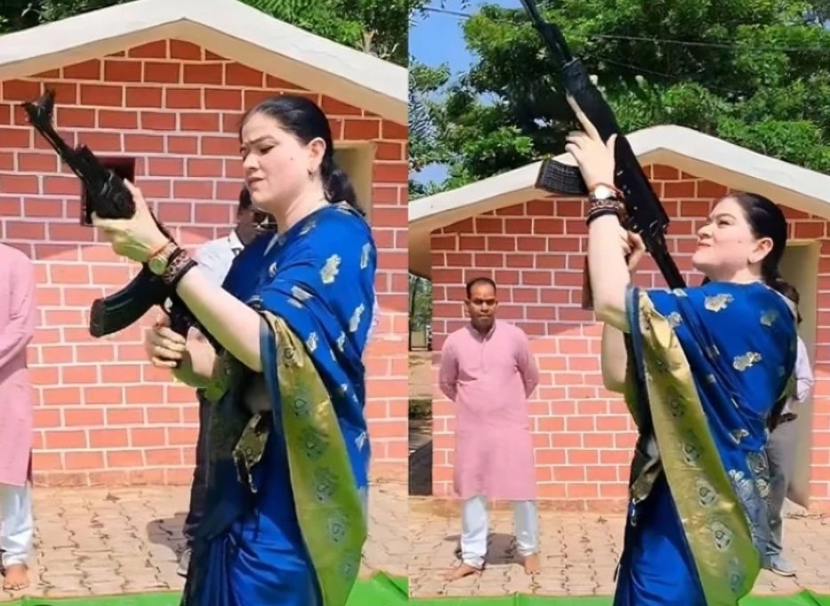 राजनांदगांव SP अंकिता शर्मा को PHQ का नोटिस, विजयादशमी पर AK-47 से हवाई फायरिंग का वीडियो हुआ था वायरल